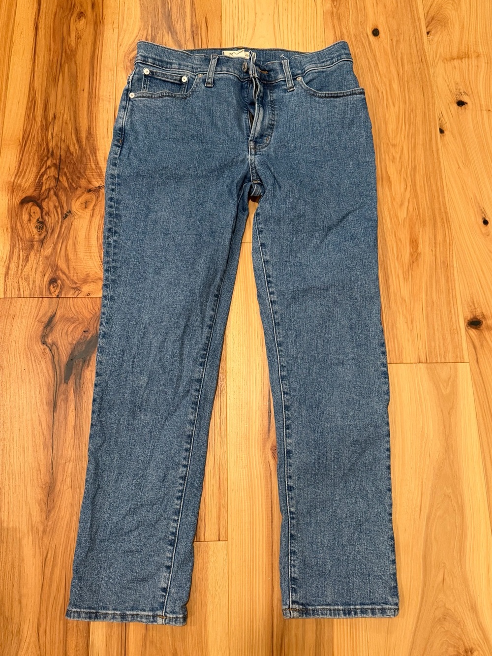Madewell Women's Medium Blue Straight-Leg Jeans the midrise perfect vintage Jean